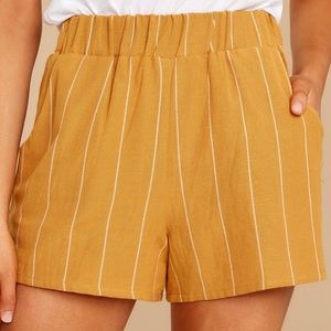 Sage The Label Good Life Short | Mustard Pinstripe